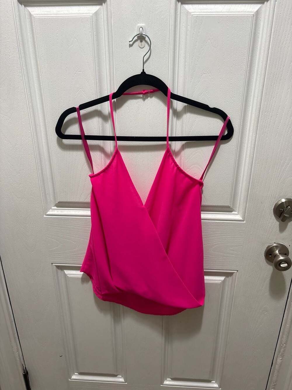 Naked Zebra Hot Pink Wrap Front Halter Top Size M
